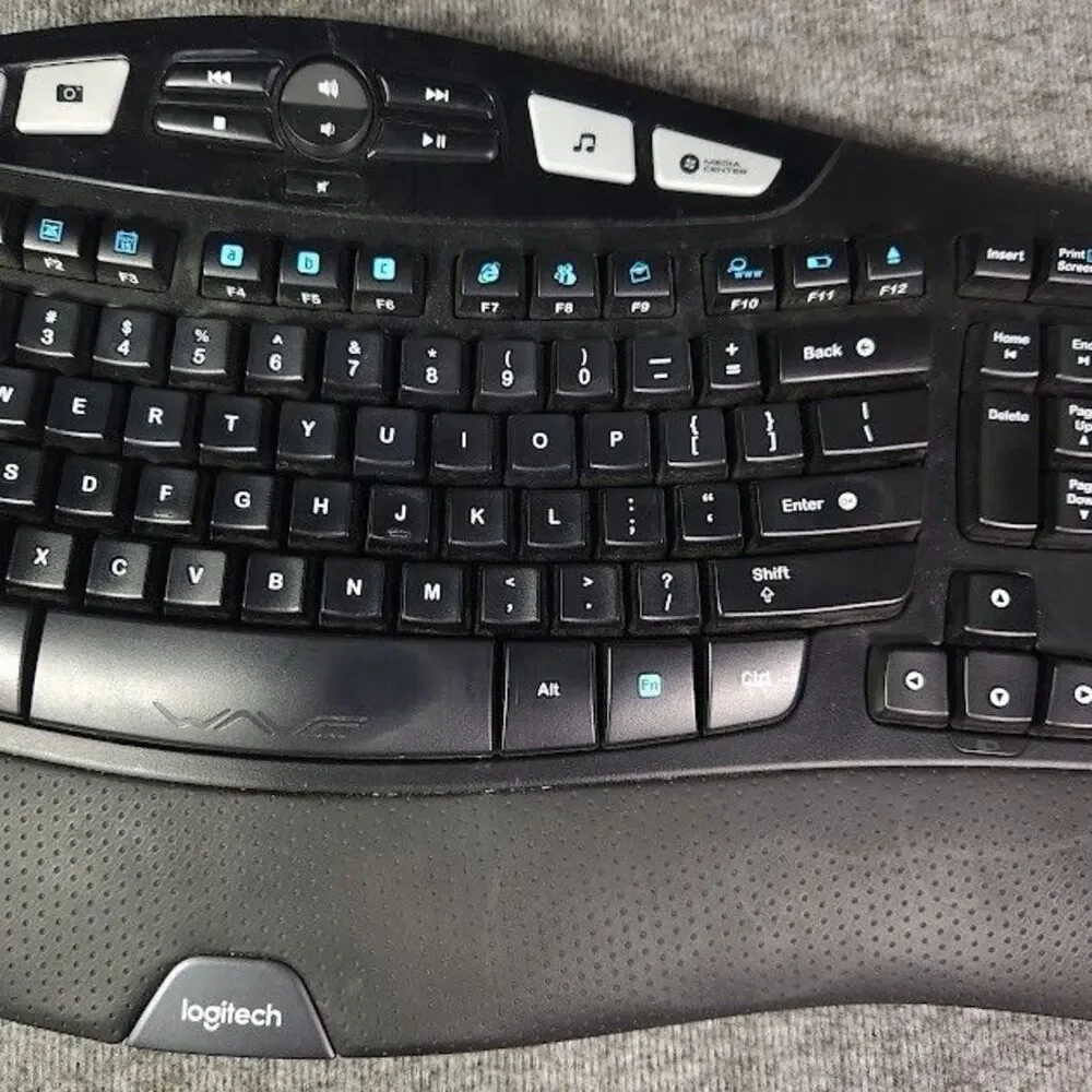 Logitech K350 Wireless Wave Ergonomic Keyboard Black with USB Dongle Tested